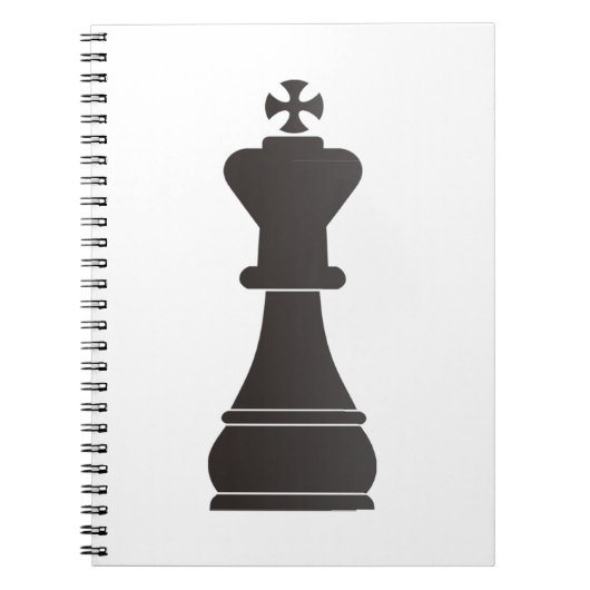 Schwarzes Königschachstück Notizblock (Vorderseite)