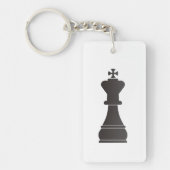 Schwarzes Königschachstück Schlüsselanhänger (Vorderseite)