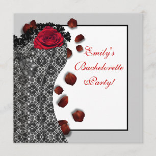 Schwarzes Korsett mit Spitzenbesatz Rote High Heel Einladung