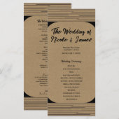 Schwarzes Kraft-Minimal-Moderne-Linien-Hochzeitspr Programm (Vorne/Hinten)