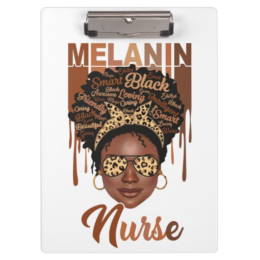 Schwarzes Krankenpflegeleben rn kann Krankenpflege Klemmbrett (Vorderseite)