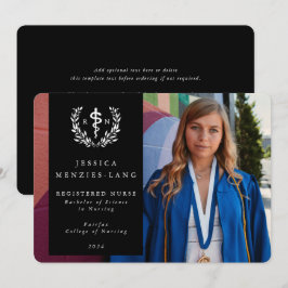 Schwarzes Krankenzeichen Asclepius Abschluss Foto Ankündigung