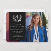 Schwarzes Krankenzeichen Asclepius Abschluss Foto Ankündigung (Vorderseite)