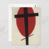 Schwarzes Kreuz auf einem roten Oval von Kazimir M Postkarte (Vorne/Hinten)