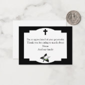 Schwarzes Kreuz der Weißen Blume Dankeschön Karten (Vorderseite/Rückseite Beispiel)