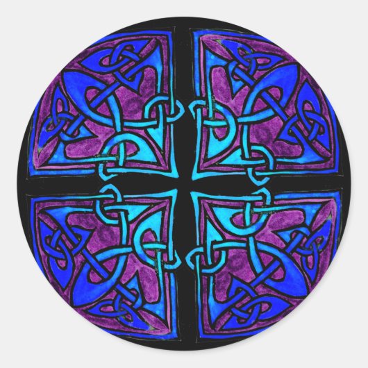 Schwarzes Kreuz Runder Aufkleber (Vorderseite)