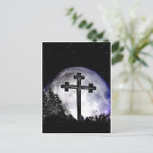 Schwarzes Kreuz und Vollmond Postkarte (Stehend Vorderseite)