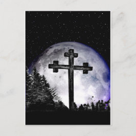 Schwarzes Kreuz und Vollmond Postkarte