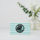 Schwarzes Kreuzschiff mit blauen Streifen Visitenkarte (Stehend Vorderseite)