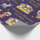 Schwarzes Krippenpapier Geschenkpapier (Ecke)