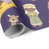 Schwarzes Krippenpapier Geschenkpapier (Rolleneckpunkt)