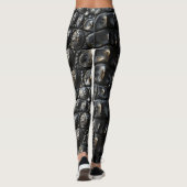 Schwarzes Krokodil-Leather Leggings (Rückseite)