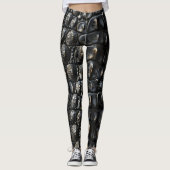 Schwarzes Krokodil-Leather Leggings (Vorderseite)