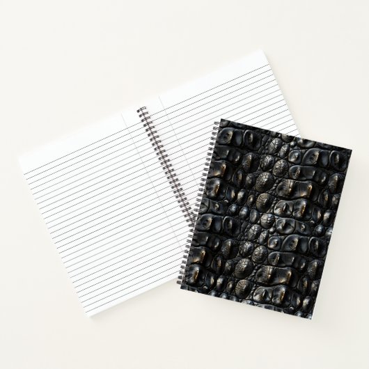 Schwarzes Krokodil-Leather Notizblock (Innenseite)