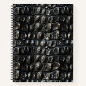 Schwarzes Krokodil-Leather Notizblock (Vorderseite)