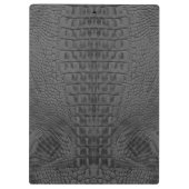 Schwarzes Krokodil-Leder Klemmbrett (Rückseite)