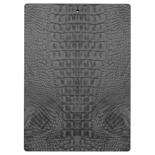 Schwarzes Krokodil-Leder  Klemmbrett (Rückseite)