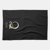 Schwarzes Küchentuch mit Monogramm als Geschenk zu (Horizontal)