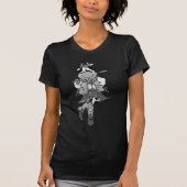 Schwarzes Kuh-Cowgirl T-Shirt (Vorderseite)