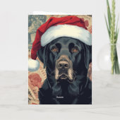 Schwarzes Lab-Christmas Feiertagskarte (Rückseite)