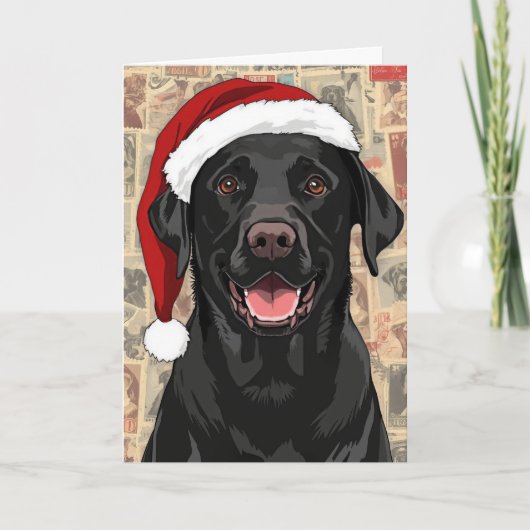 Schwarzes Lab-Christmas Feiertagskarte (Vorderseite)