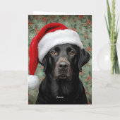 Schwarzes Lab-Christmas Feiertagskarte (Rückseite)