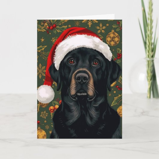 Schwarzes Lab-Christmas Feiertagskarte (Vorderseite)