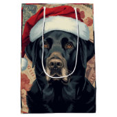 Schwarzes Lab-Christmas Mittlere Geschenktüte (Rückseite)