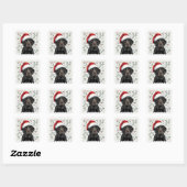 Schwarzes Lab-Christmas Quadratischer Aufkleber (Blatt)