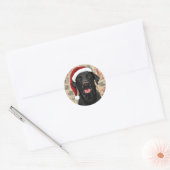 Schwarzes Lab-Christmas Runder Aufkleber (Umschlag)
