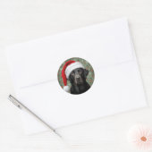Schwarzes Lab-Christmas Runder Aufkleber (Umschlag)