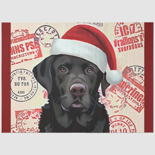 Schwarzes Lab-Christmas Seidenpapier (Vorderseite)