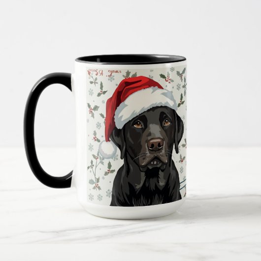 Schwarzes Lab Christmas Tasse (Links)