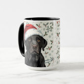 Schwarzes Lab Christmas Tasse (Vorderseite Links)