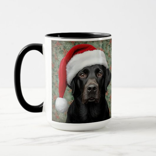 Schwarzes Lab Christmas Tasse (Links)