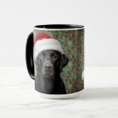 Schwarzes Lab Christmas Tasse (Vorderseite Links)