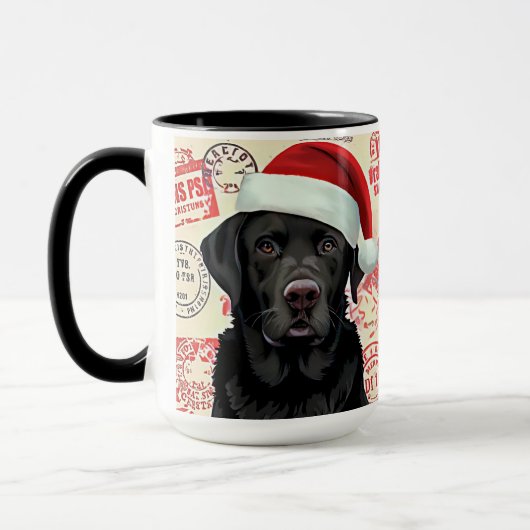 Schwarzes Lab Christmas Tasse (Links)