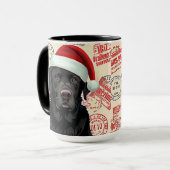Schwarzes Lab Christmas Tasse (Vorderseite Links)