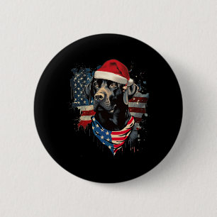 Schwarzes Lab Labrador Vintage Santa Weihnachten P Button
