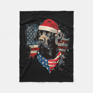 Schwarzes Lab Labrador Vintage Santa Weihnachten P Fleecedecke