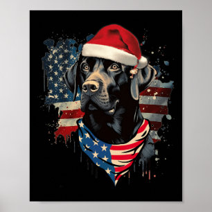 Schwarzes Lab Labrador Vintage Santa Weihnachten P Poster