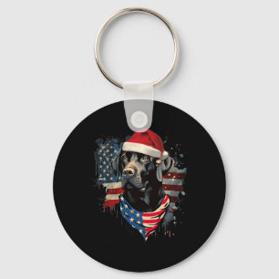 Schwarzes Lab Labrador Vintage Santa Weihnachten P Schlüsselanhänger