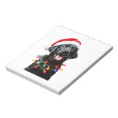 Schwarzes Lab Labrador Weihnachtsbaum Licht Pyjama Notizblock (Rotiert)
