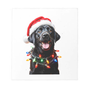 Schwarzes Lab Labrador Weihnachtsbaum Licht Pyjama Notizblock