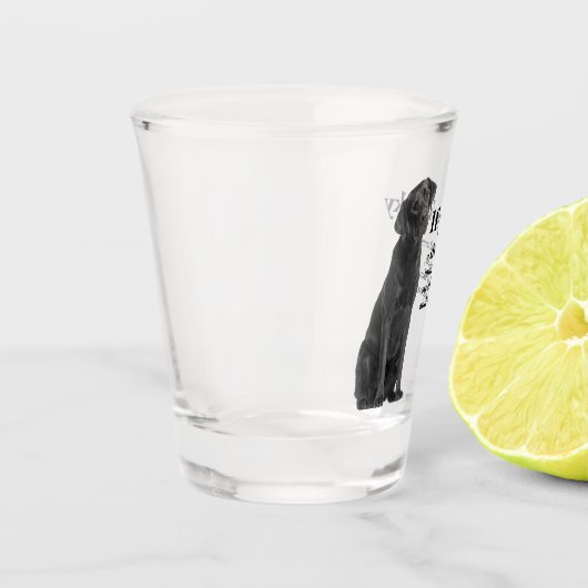 Schwarzes Lab Schnapsglas (Links)