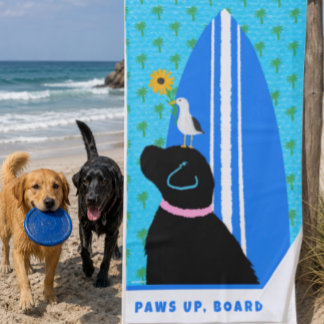 Schwarzes Lab-Surferhund-Insel-Strandtuch Strandtuch