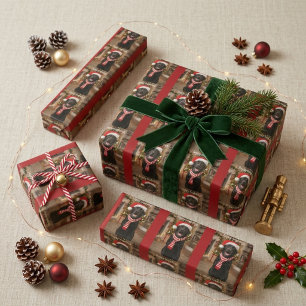 Schwarzes Lab-Tatzenabdruck-Muster Frohe Howlidays Geschenkpapier