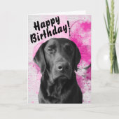 Schwarzes Labor Anpassbare Pawsome Birthday Card R Karte (Vorderseite)