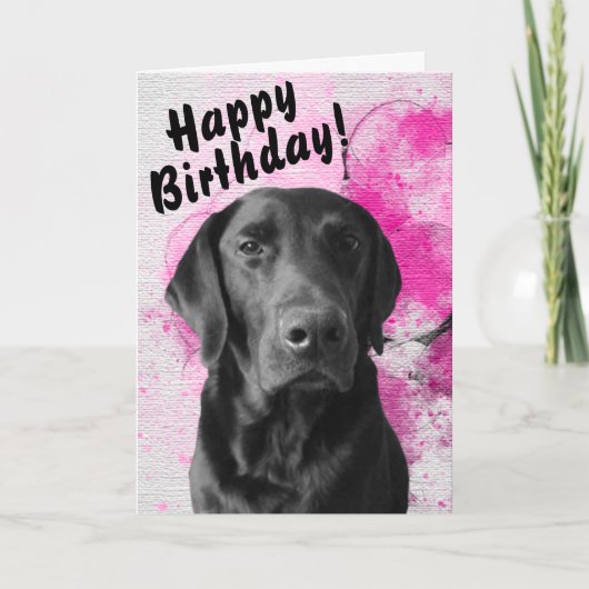 Schwarzes Labor Anpassbare Pawsome Birthday Card R Karte (Vorderseite)