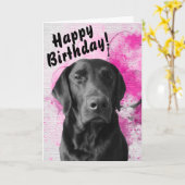 Schwarzes Labor Anpassbare Pawsome Birthday Card R Karte (Gelbe Blume)
